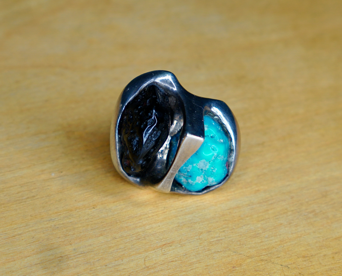 TURQUOISE & OBSIDIAN RING