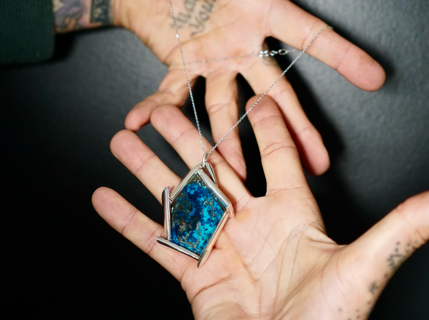 ETHIOPIAN BLUE AGATE PENDANT